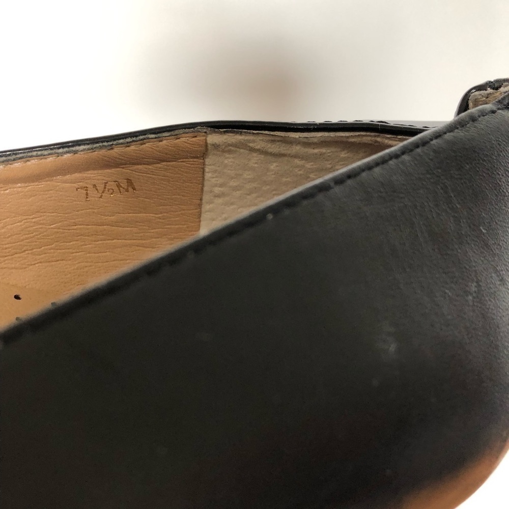 Neiman Marcus Flats Black Leather Pointed Toe 7.5 - Picture 9 of 9